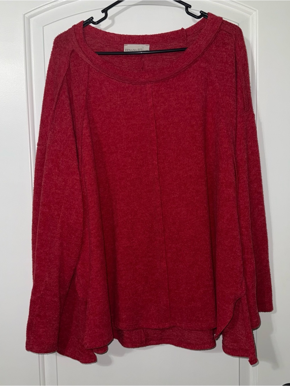 Zenana Red Long Sleeve Sweater Women’s Size 2X / 3X Cozy Soft